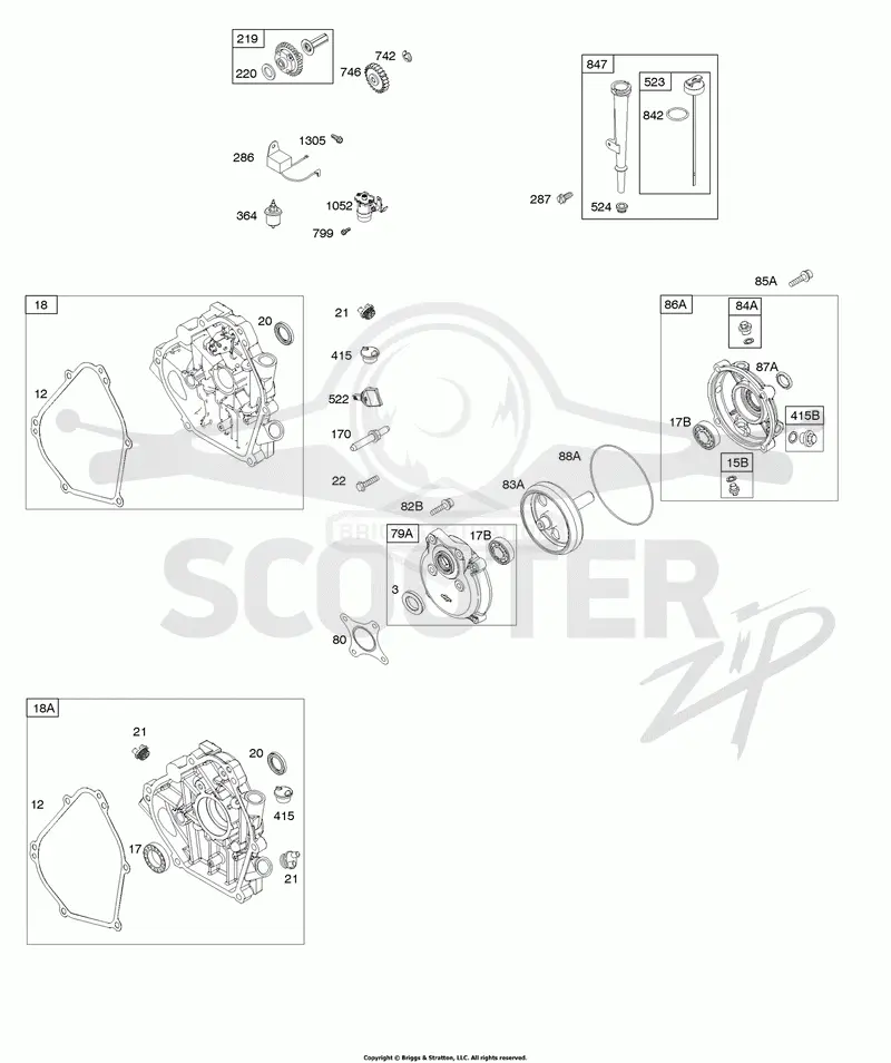 Crankcase Cover, Gear Reduction, Lubrication