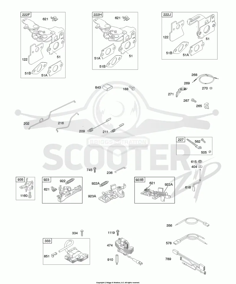 Controls, Flywheel Brake, Governor Spring, Ignition