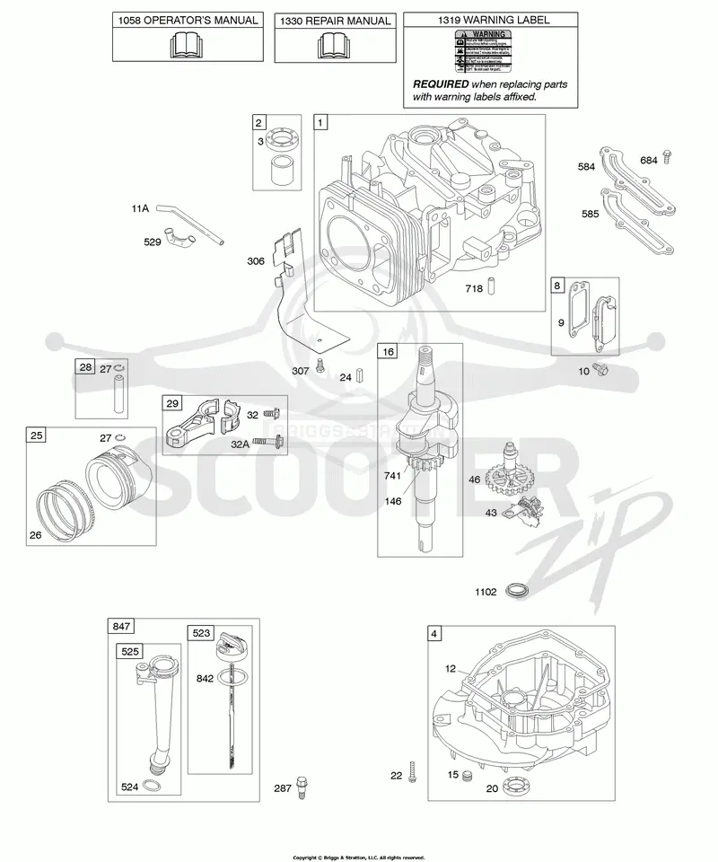 Camshaft, Crankshaft, Cylinder, Engine Sump, Lubrication, Piston Group