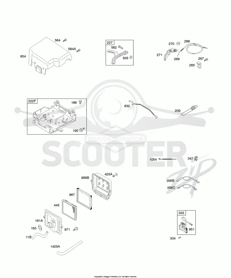 Air Cleaner, Controls, Governor Spring, Ignition