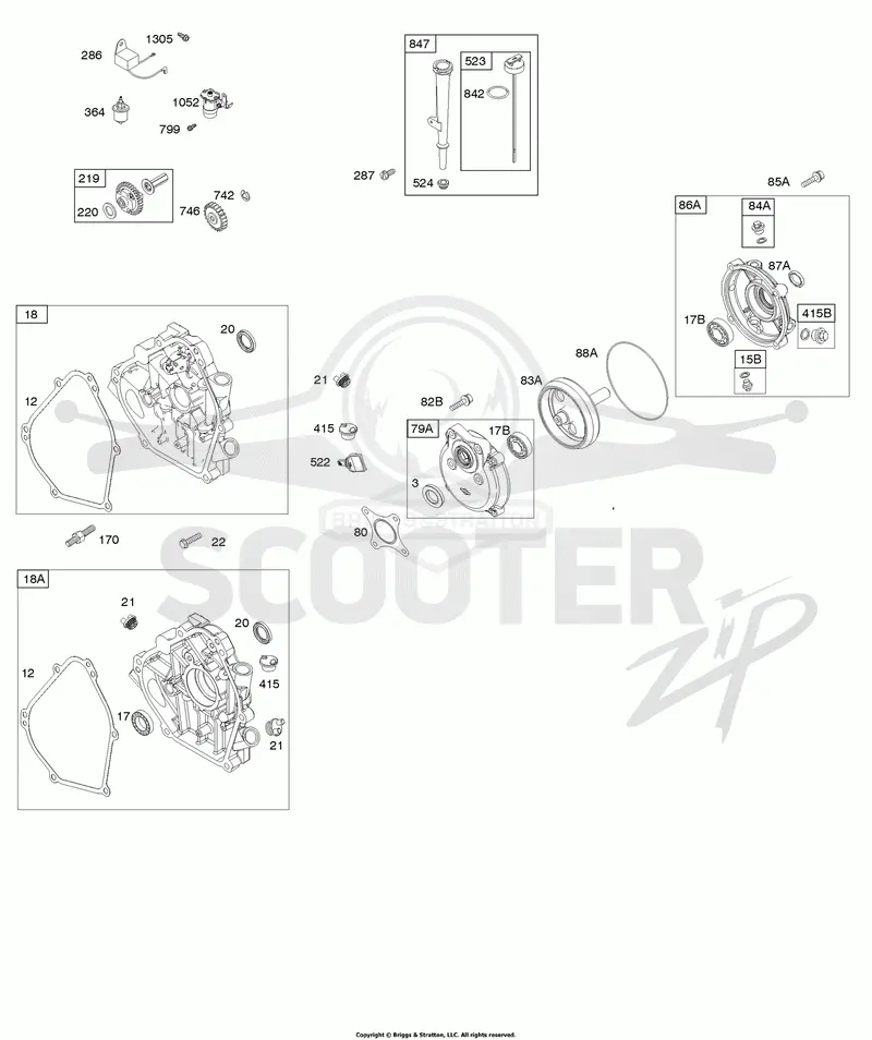 Crankcase Cover, Gear Reduction, Lubrication