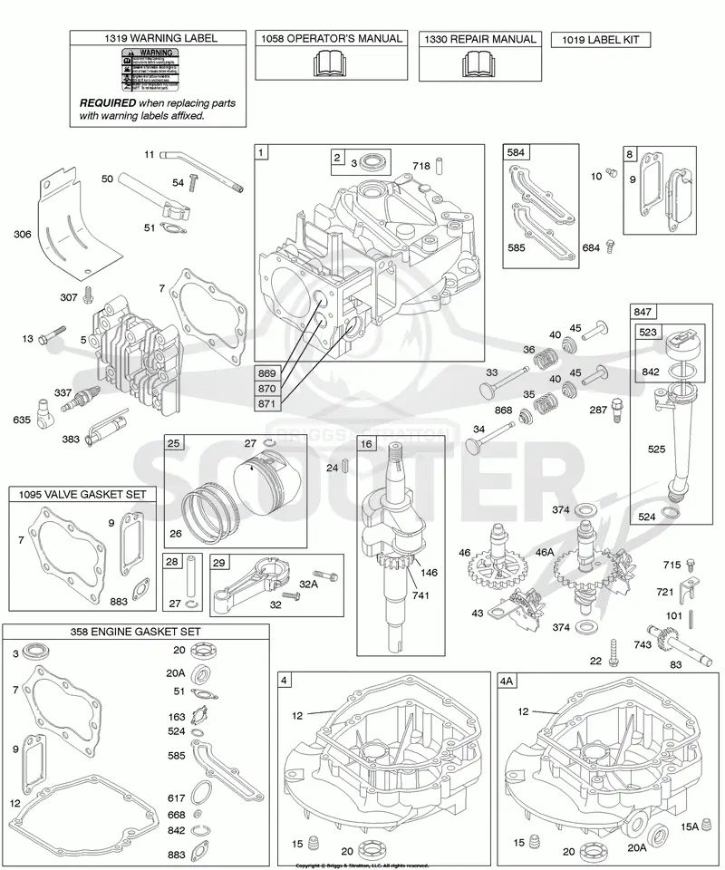 Cams, Crankshaft, Cylinder, Engine Sump, Kit/Gaskets, Lubrication, Piston Group, Valves