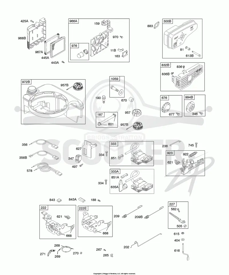 Air Cleaner, Controls, Electrical, Exhaust System, Flywheel Brake, Fuel Supply, Governor Spring, Ignition