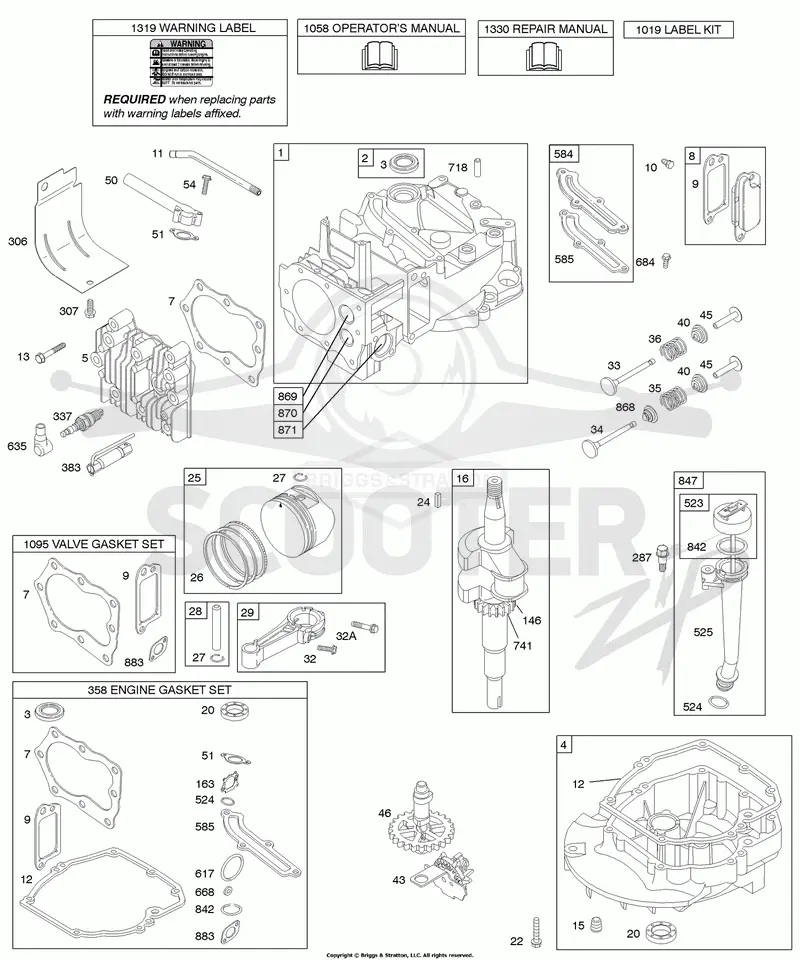 Cam, Crankshaft, Cylinder, Engine Sump, Kit/Gaskets, Lubrication, Piston Group, Valves