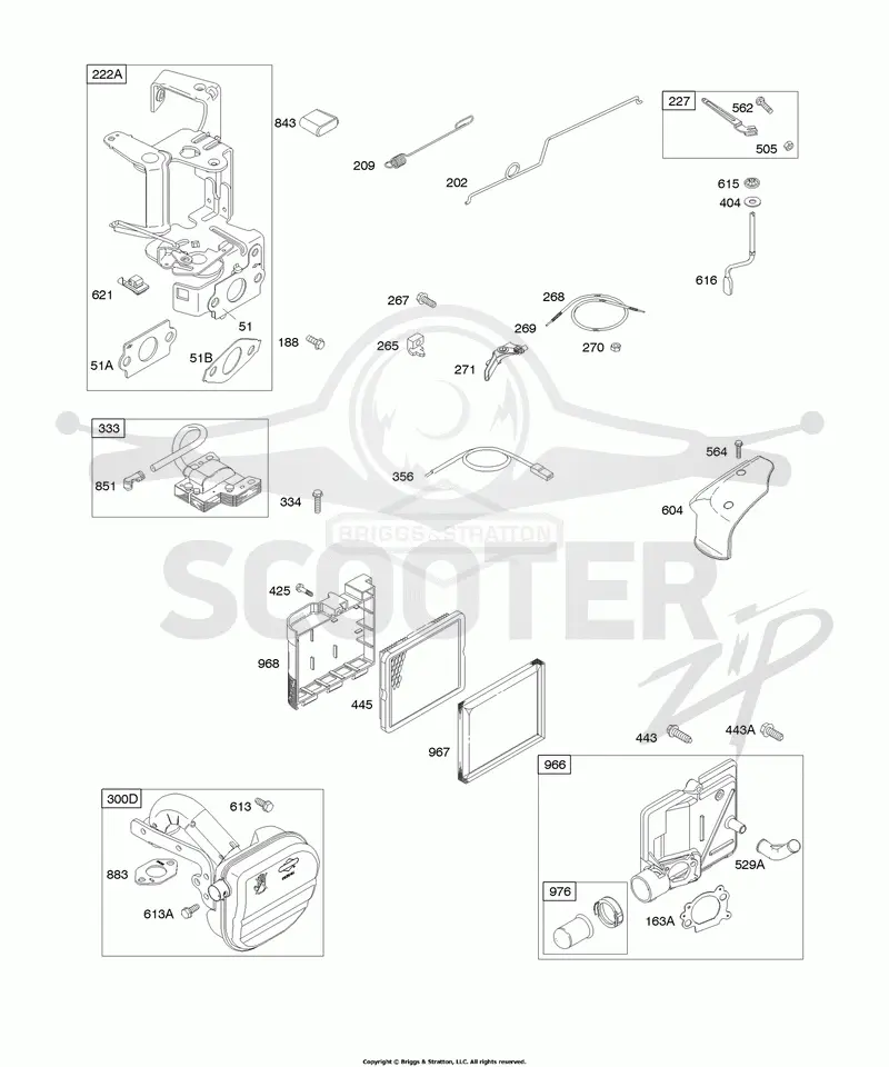 Air Cleaner, Controls, Exhaust System, Governor Spring, Ignition