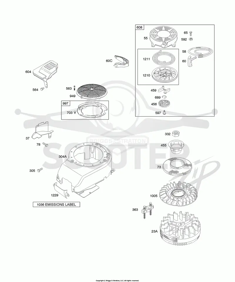 Blower Housing/Shrouds, Flywheel, Rewinds