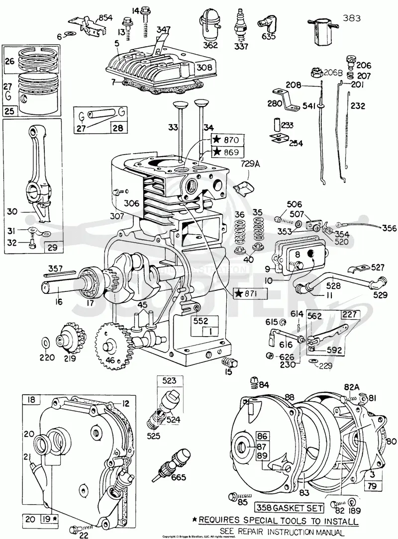 Cylinder,GearCase,Piston Grp
