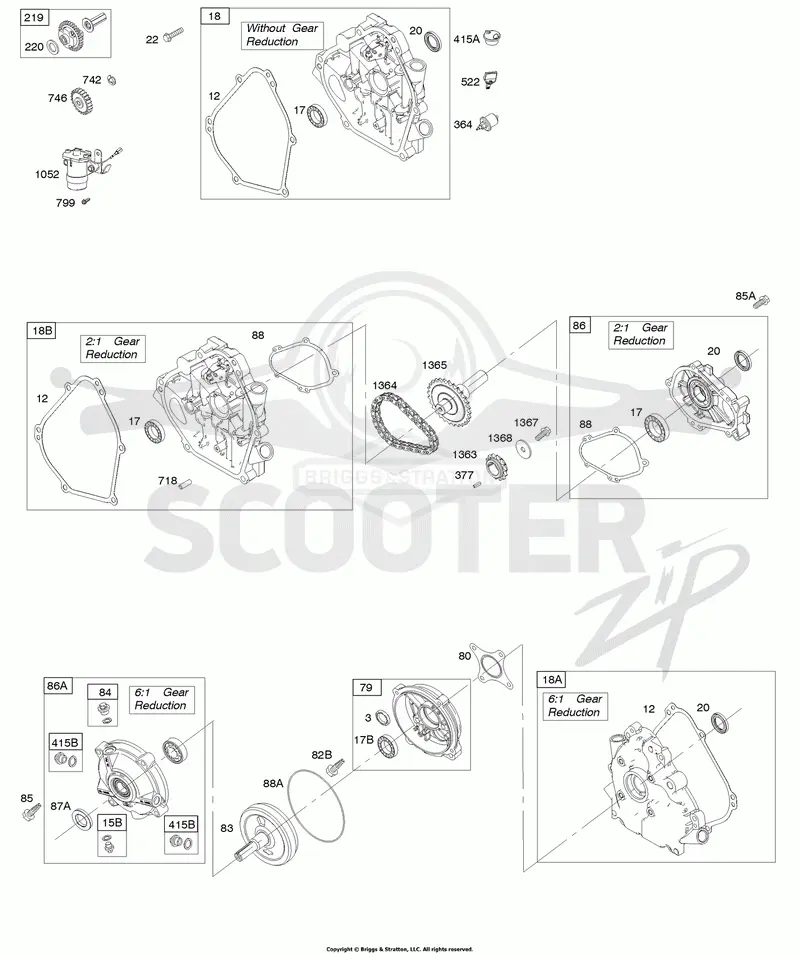 Crankcase Cover, Gear Reduction