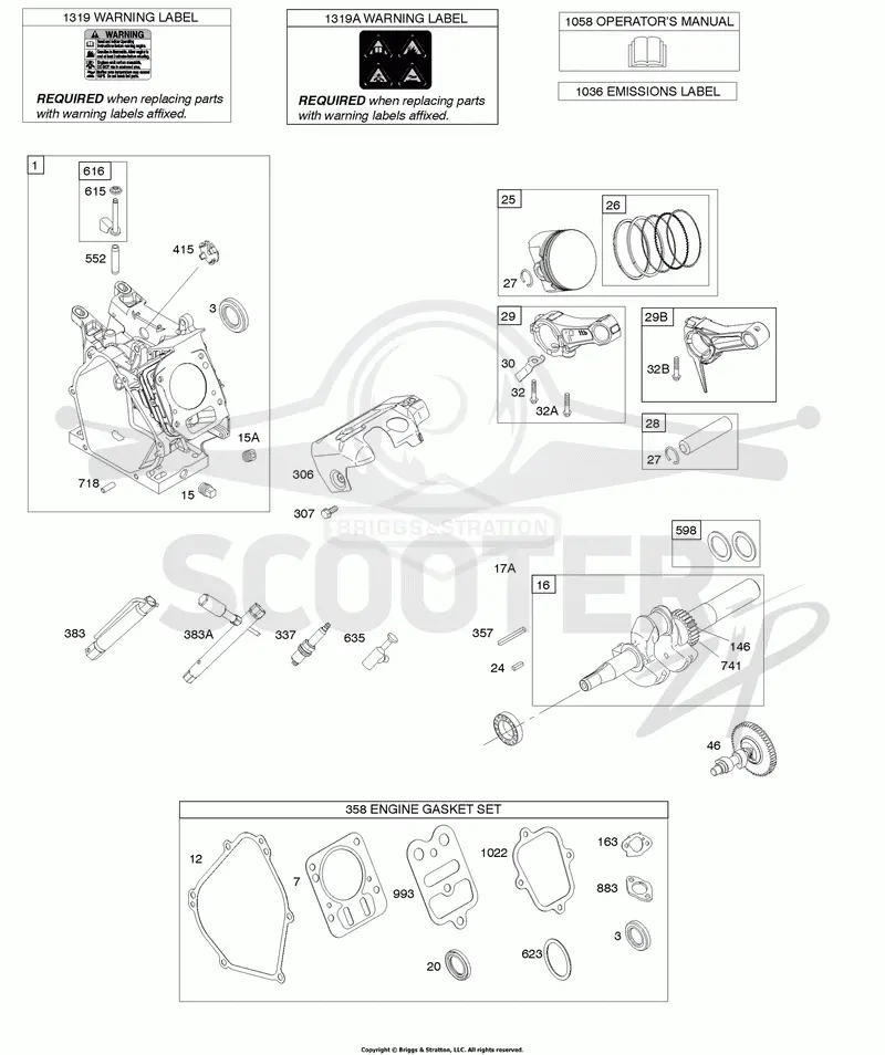 Camshaft, Crankshaft, Cylinder, Engine Gasket Set, Lubrication, Piston Group