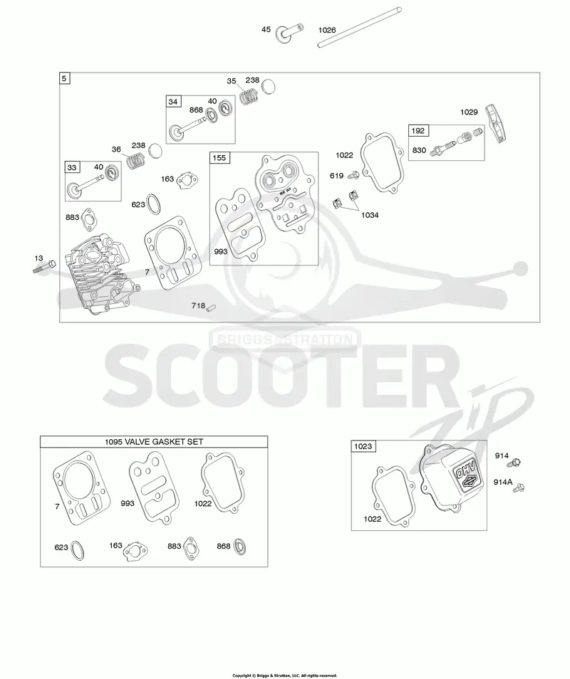 Cylinder Head, Valve Gasket Set