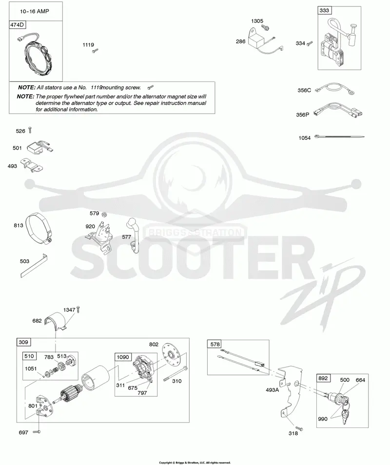 Alternator, Electric Starter, Ignition