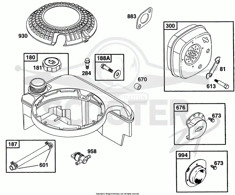 Fuel Tank, Muffler Grp