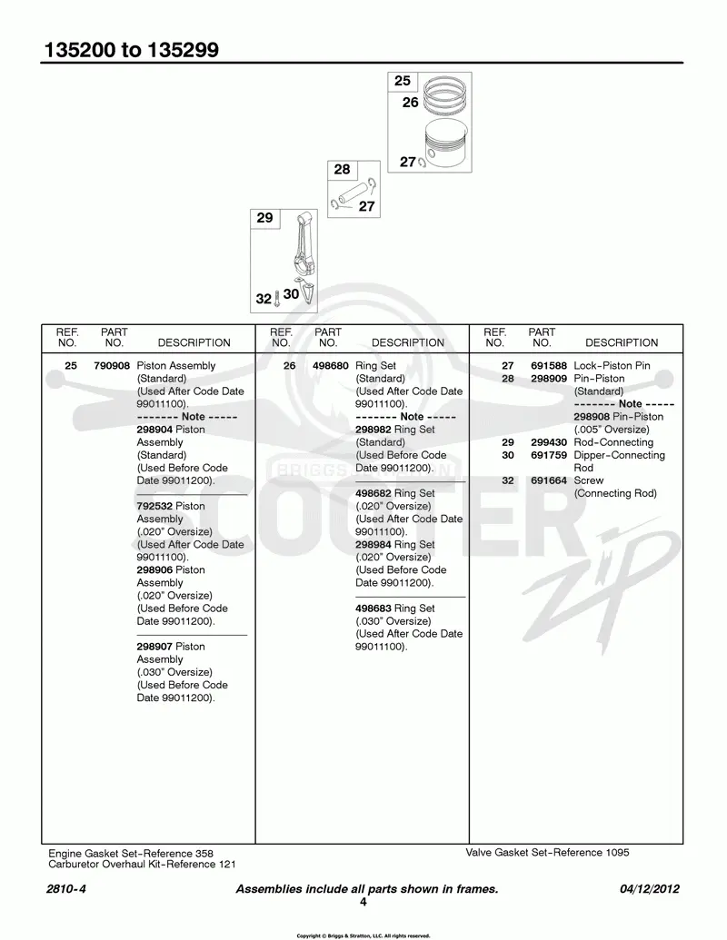 Piston/Rings/Connecting Rod