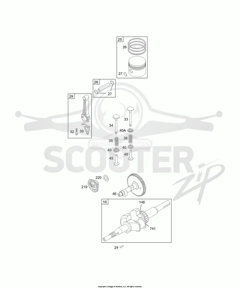 Cam, Crankshaft, Piston Group, Valves