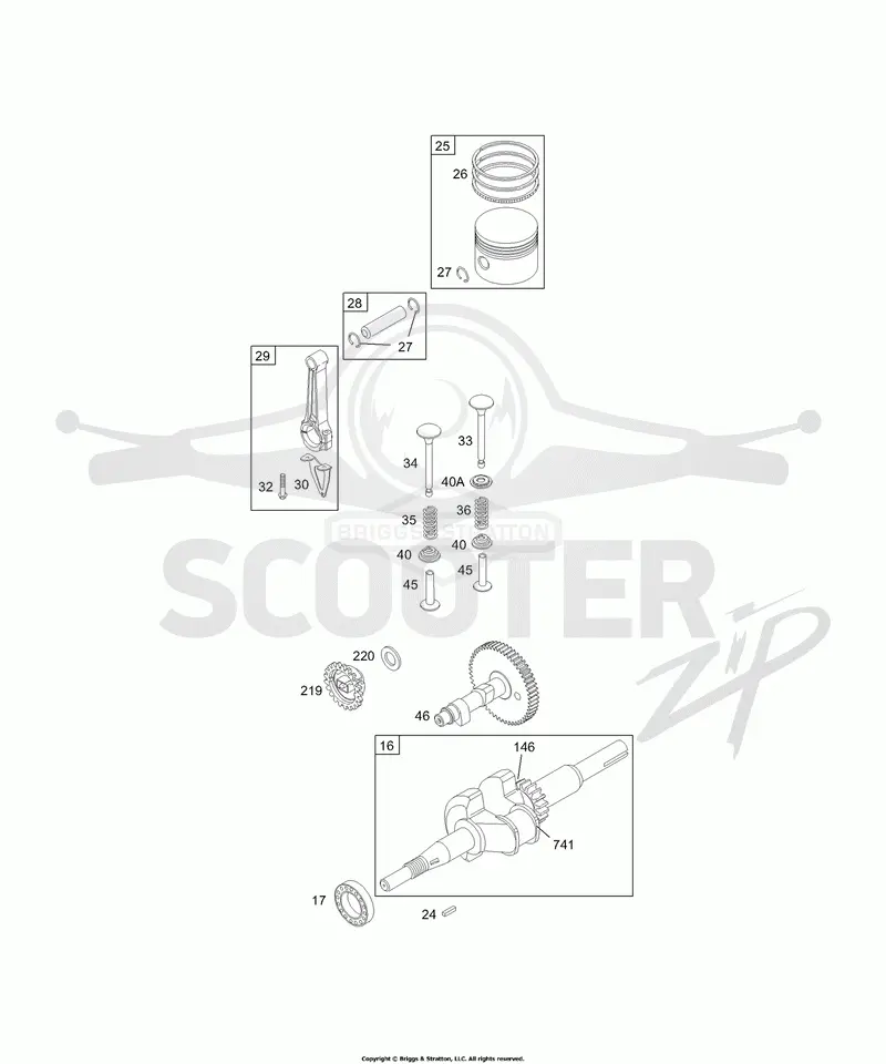 Cam, Crankshaft, Piston Group, Valves