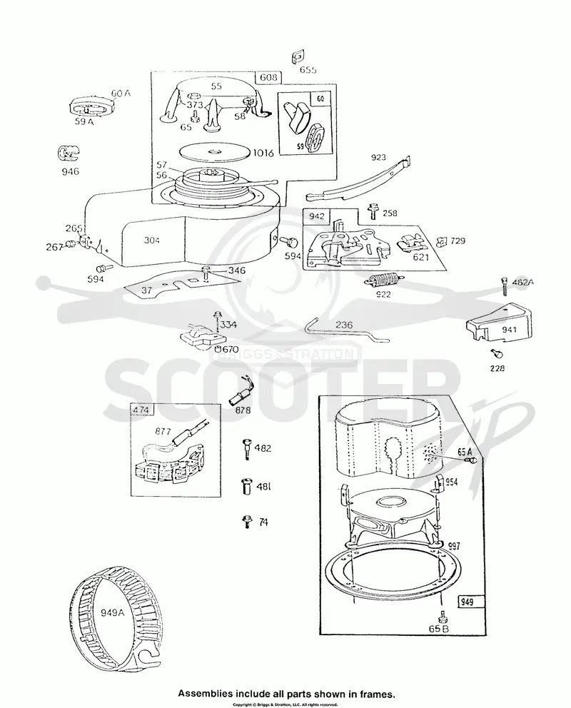 Blower Hsg,Brake,Rewind,Grds
