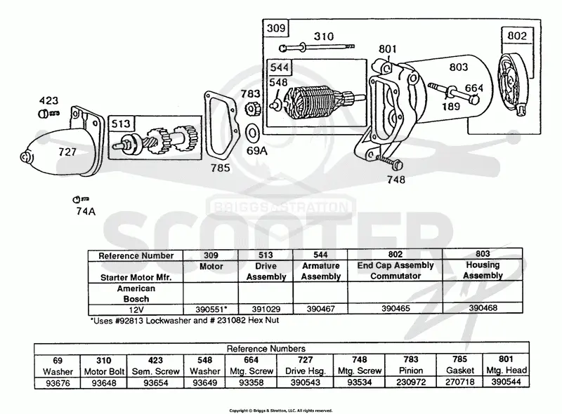 Electric Starter and Chart