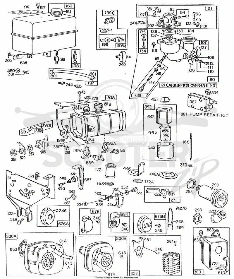 Fuel Tanks,Mufflers,Carb Assy