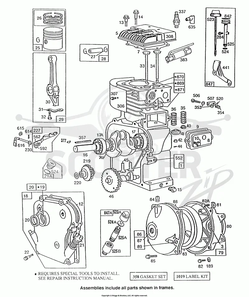 Cylinder,GearCase,Piston Grp