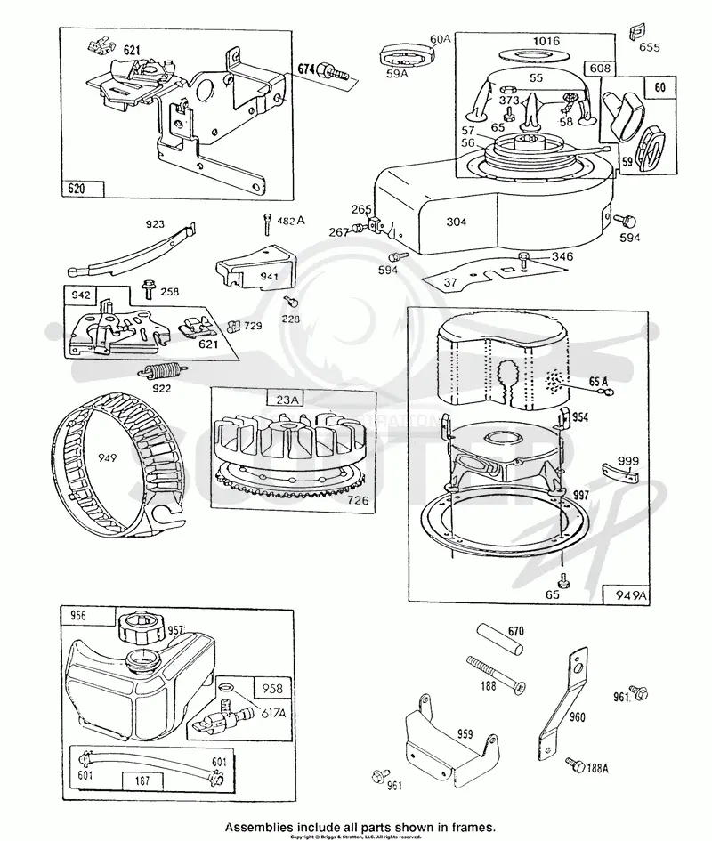 Blower Hsg,Flywheel,Rewinds