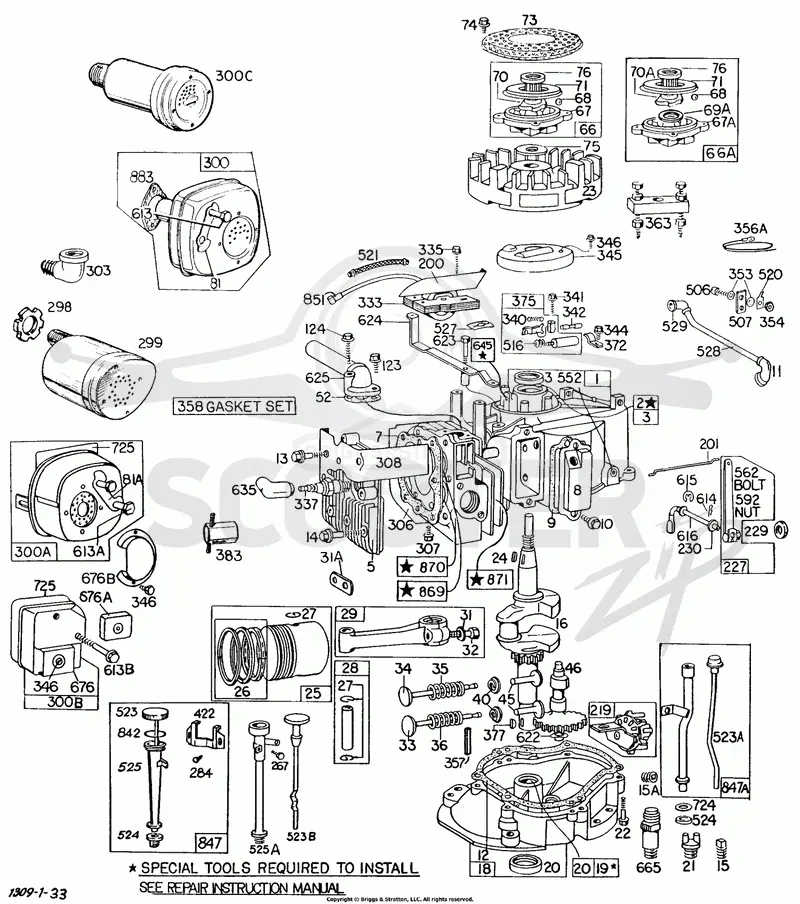 Cyl, Mufflers, Piston, Sump