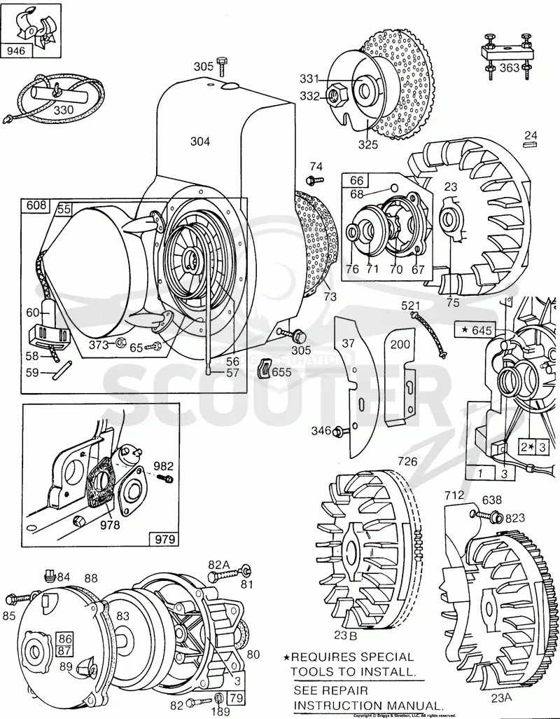 Blower Hsg,Flywheels,Rewinds