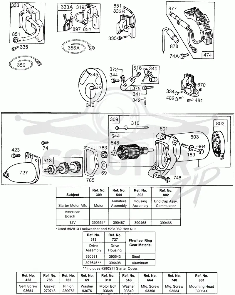 Electric Starter,Misc Elect.