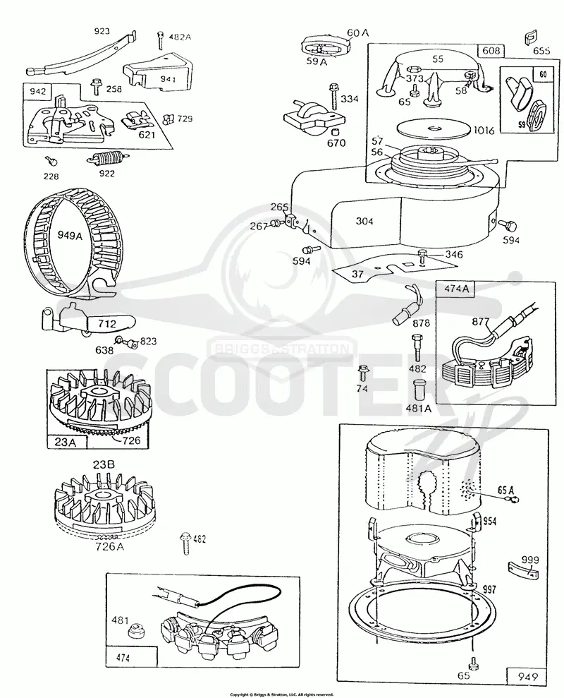 Blower Hsg,Flywheels,Rewinds