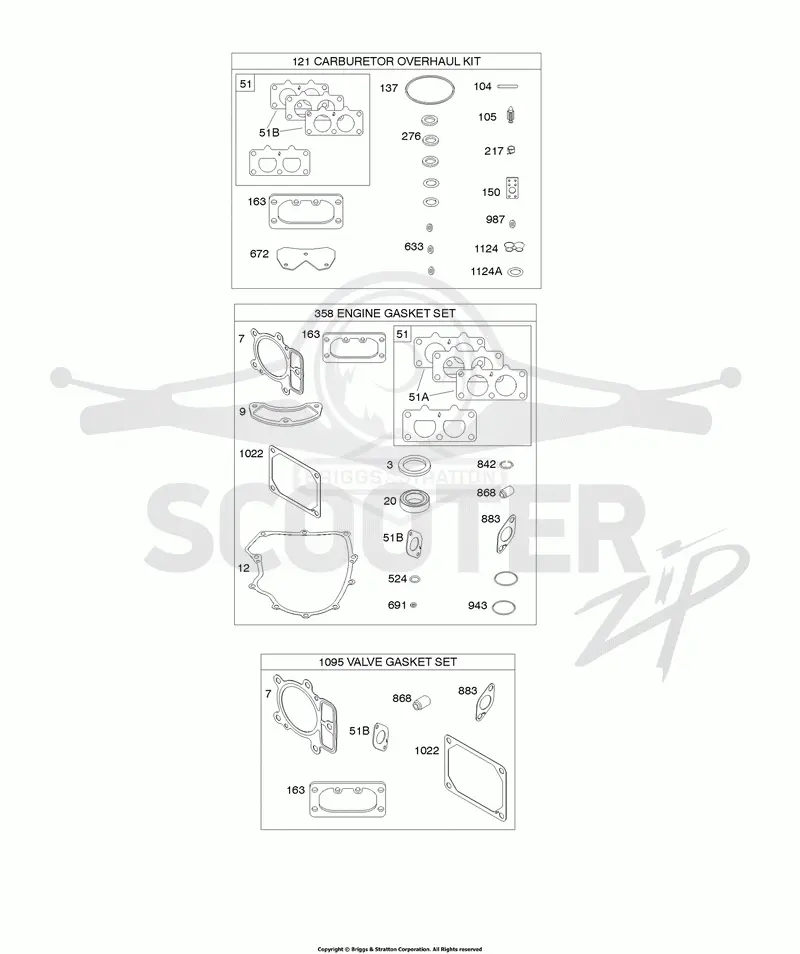 Engine/Valve Gasket Set, Carburetor Overhaul Kit