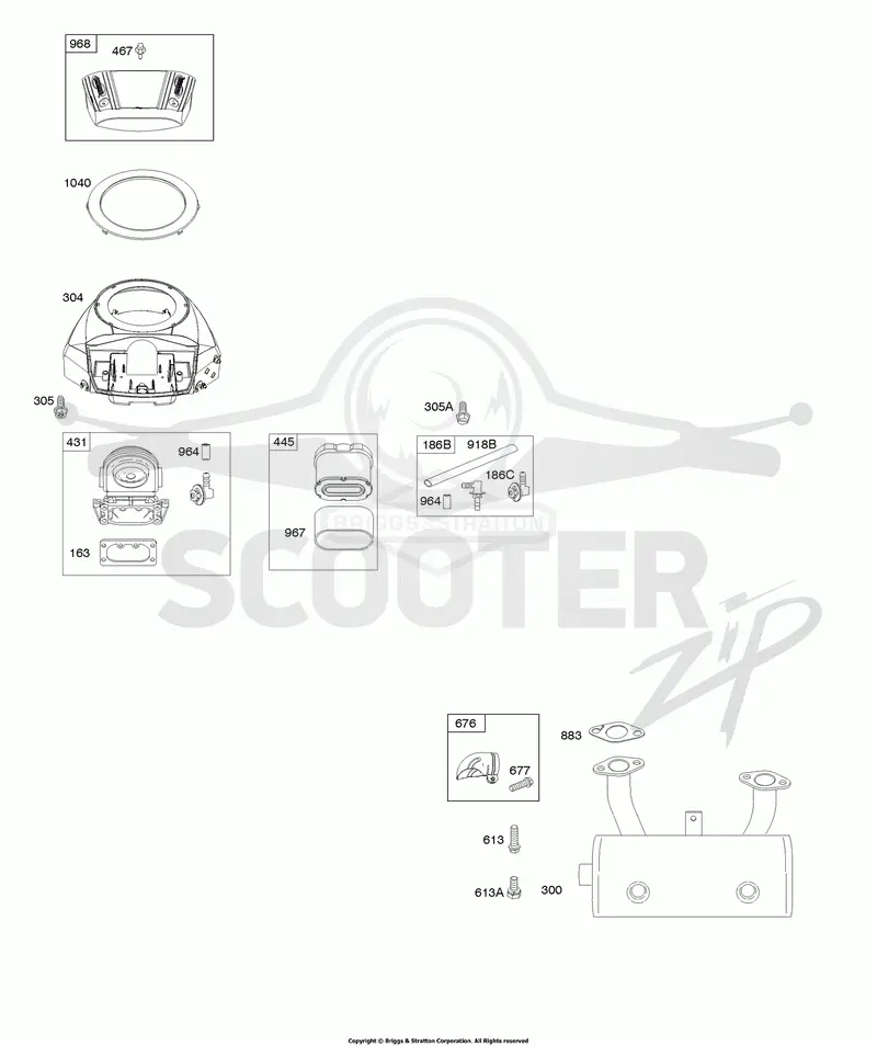 Blower Housing, Air Cleaner, Muffler