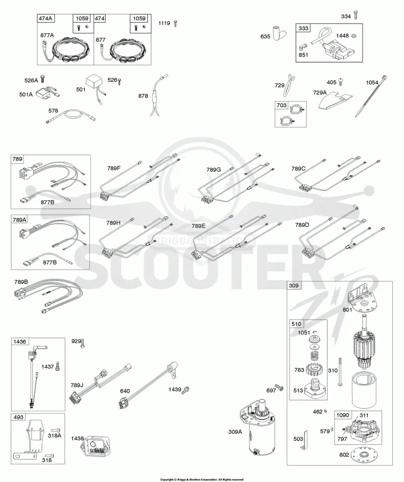Alternator, Wire Harness, Starter, Ignition, EFM