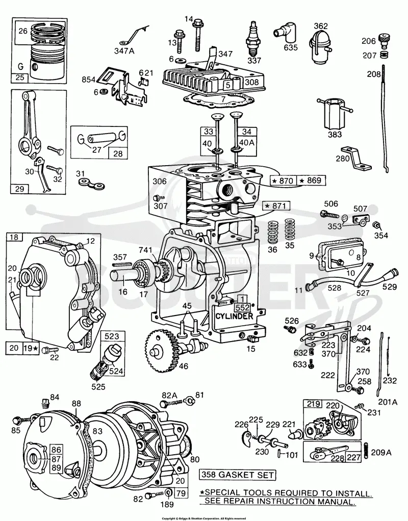 Cylinder,Crankcase,Gear Case