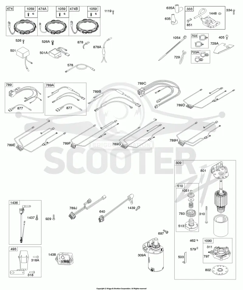 Alternator, Wire Harness, Starter, Ignition, EFM