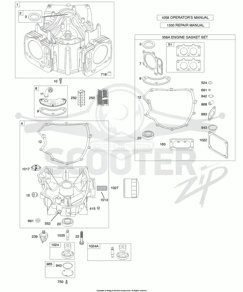 Cylinder, Engine Sump, Kit/Gasket Set-Engine