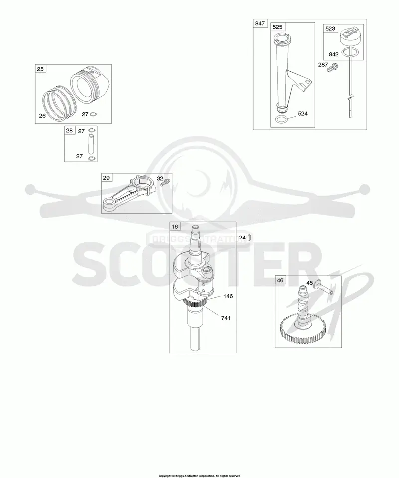 Camshaft, Crankshaft, Lubrication, Piston, Rings, Rod