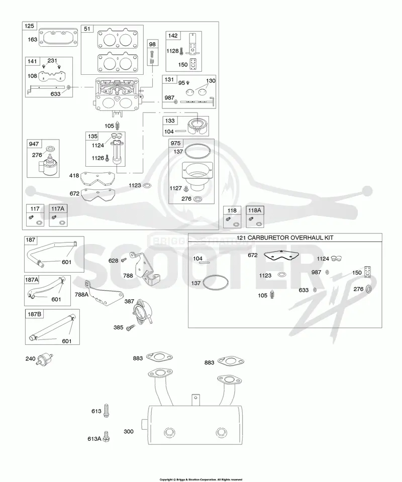 Carburetor, Exhaust System, Kit-Carburetor Overhaul