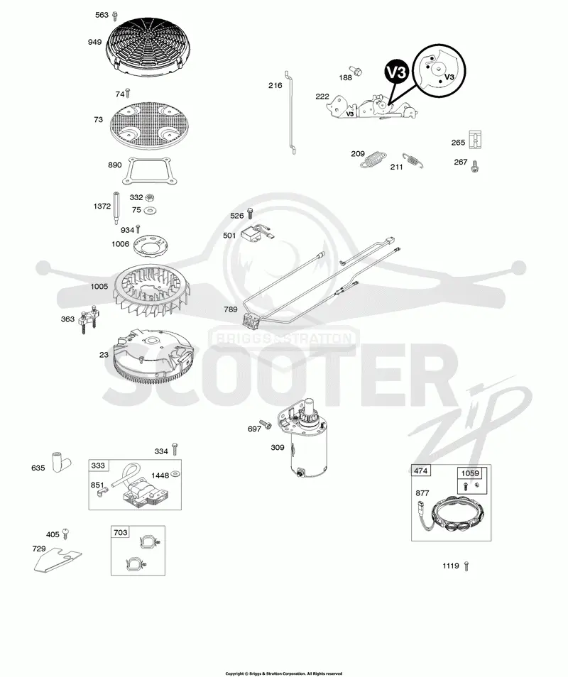 Flywheel, Starter, Alternator, Regulator
