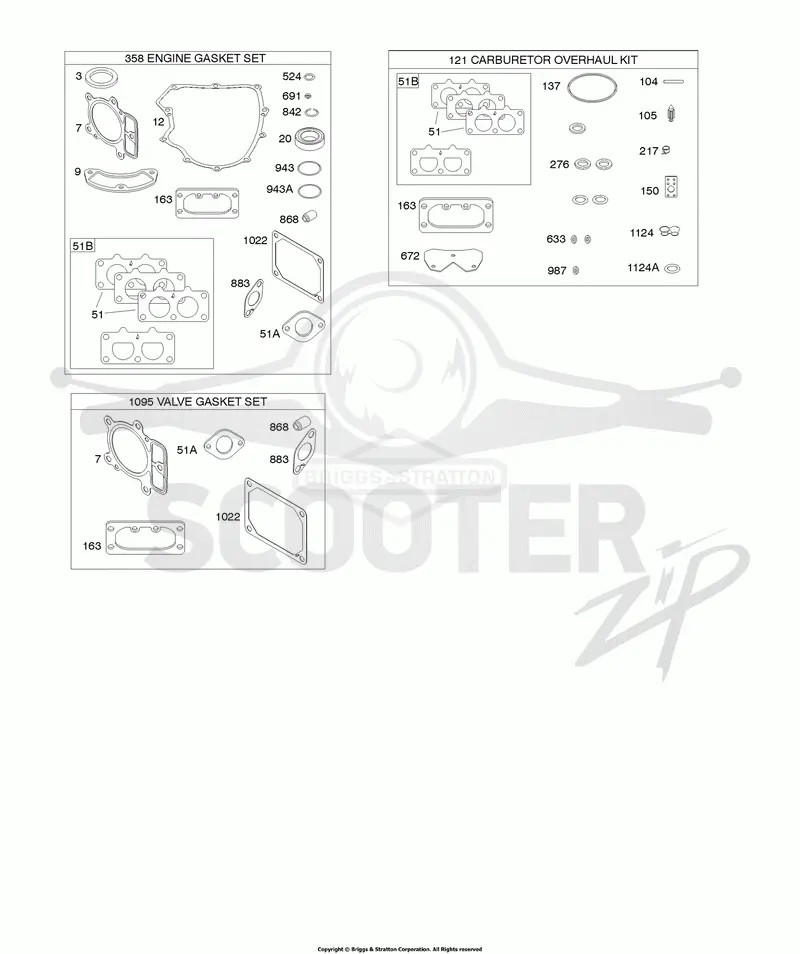 Engine/Valve Gasket Set, Carburetor Overhaul Kit