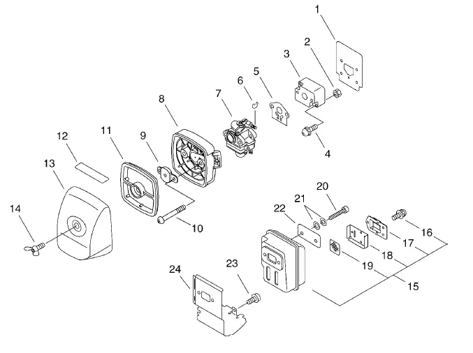 Air Cleaner, Carburetor, Muffler