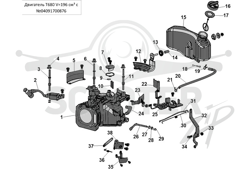 Картер, бак (Двигатель T680 V=196см с №04091700876)