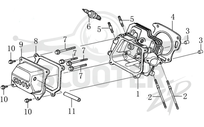 Двигатель LC 170F-2 Головка цилиндра