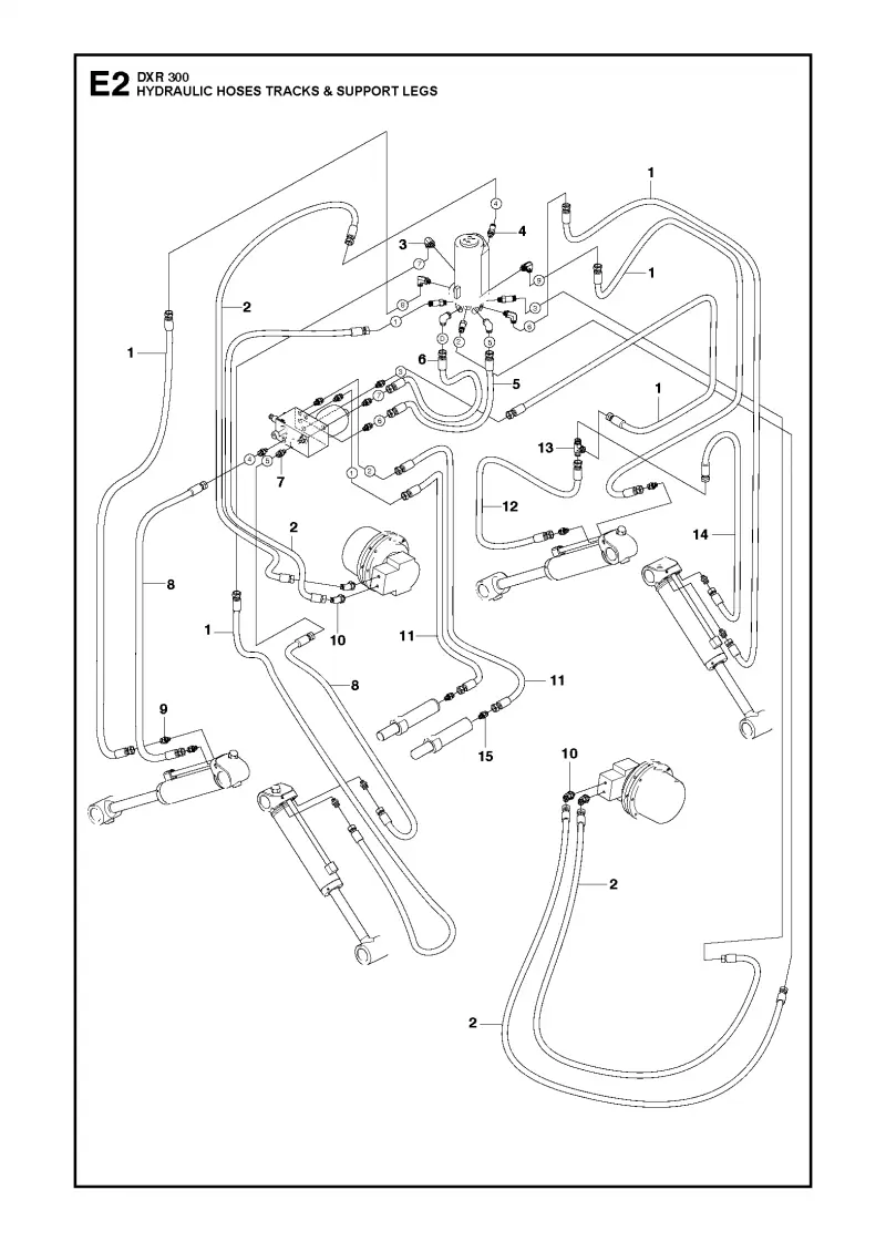 Hydraulic hoses tracks & support legs