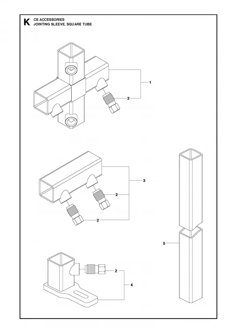 Jointing sleeve & square tube
