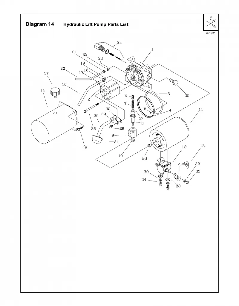 Hydraulic lift pump (A)