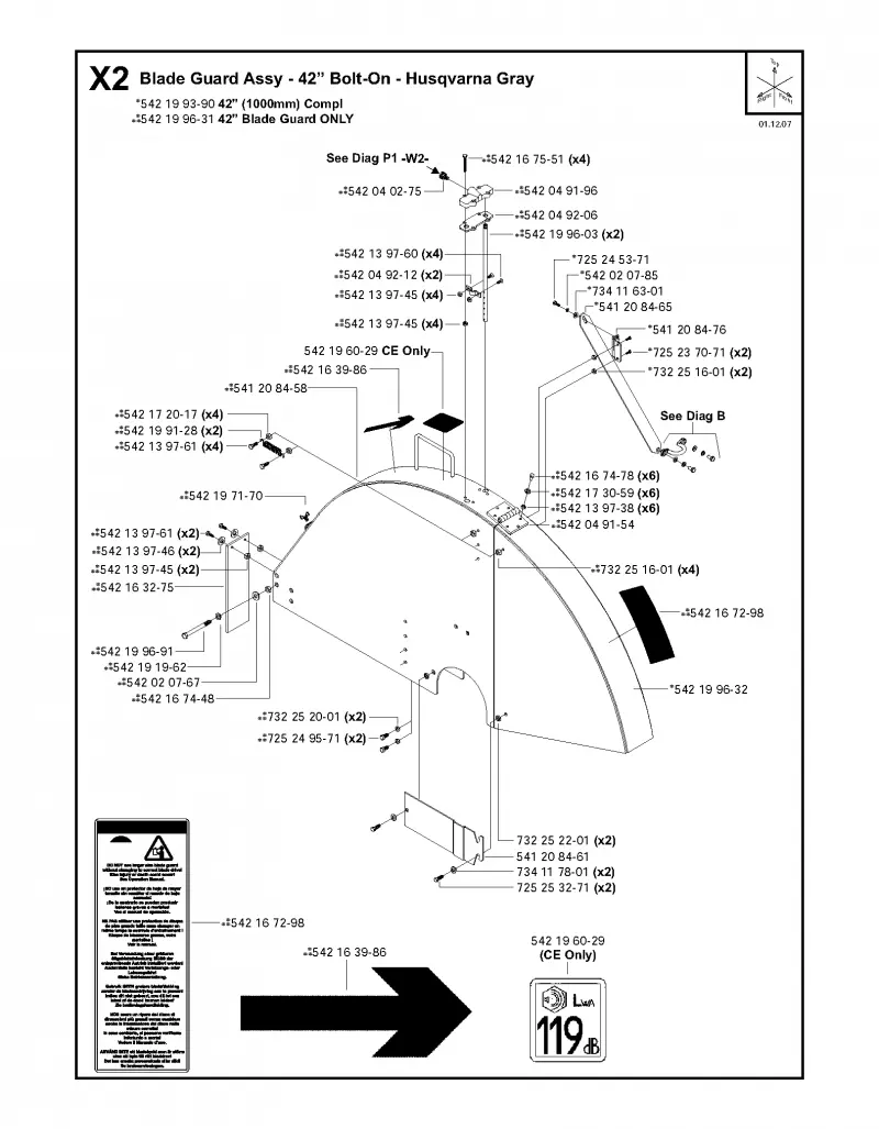 Blade guard assy - 42”