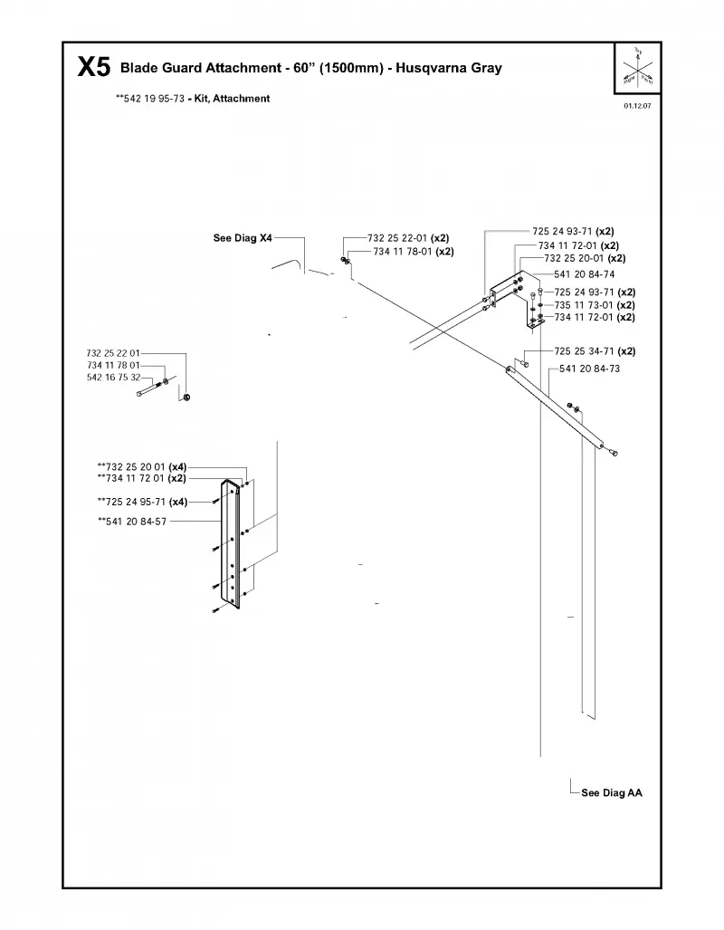 Blade guard attachment - 60”