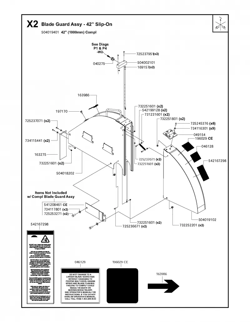 Blade guard assy - 42 slip-on (A)