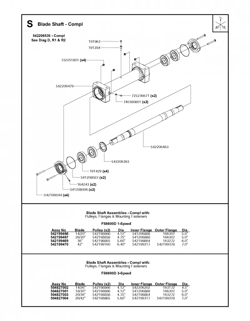 Blade shaft - compl