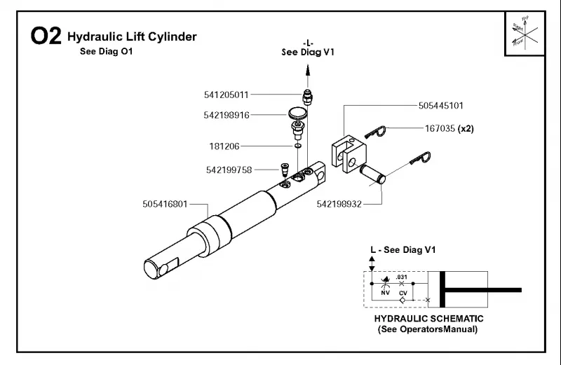 Hydraulic lift cylinder