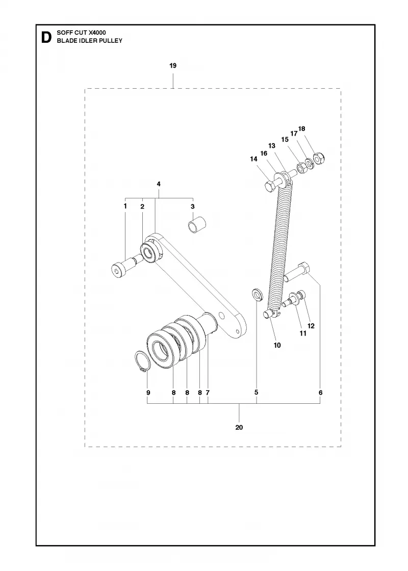 Blade idler pulley